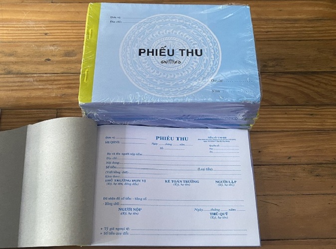 (Giao trong 2 giờ) phiếu thu 2 liên!