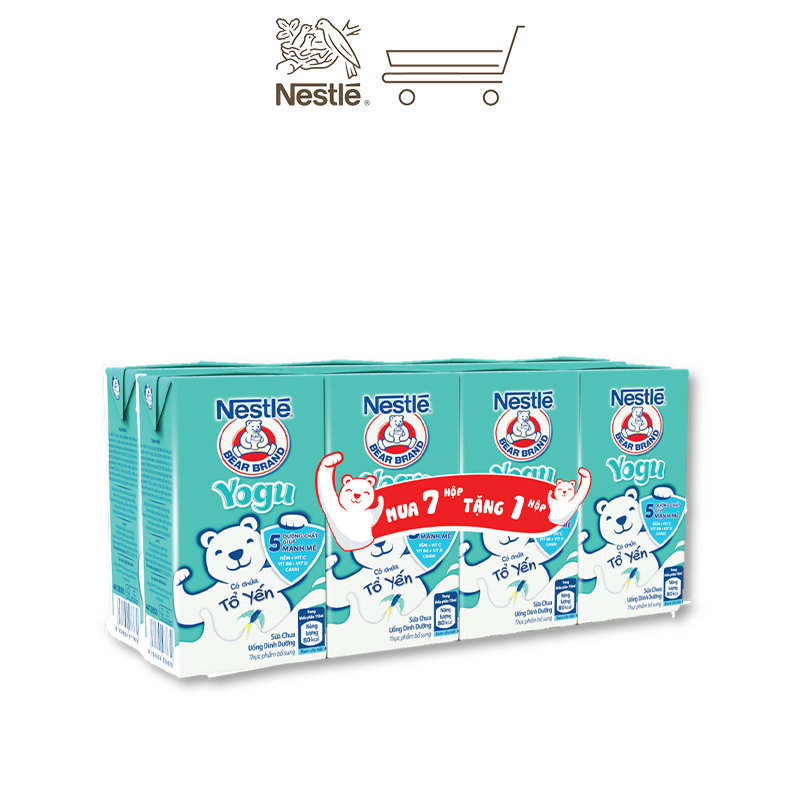 [TẶNG 6 HỘP KHI MUA 42 HỘP] Thùng 48 HỘP Sữa Chua Uống Tổ Yến Nestlé Yogu 115ML
