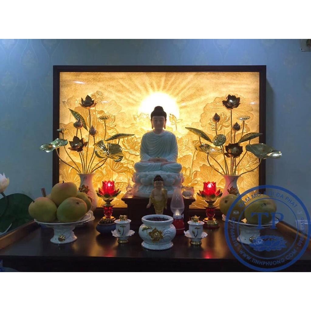 LỌ HOA SEN THỜ BẰNG ĐỒNG VÀNG KẾT HỢP ĐỒNG ĐỎ HAI MÀU NỖI BẬC( KHÔNG BAO GỒM LỌ HOA)  KH18250