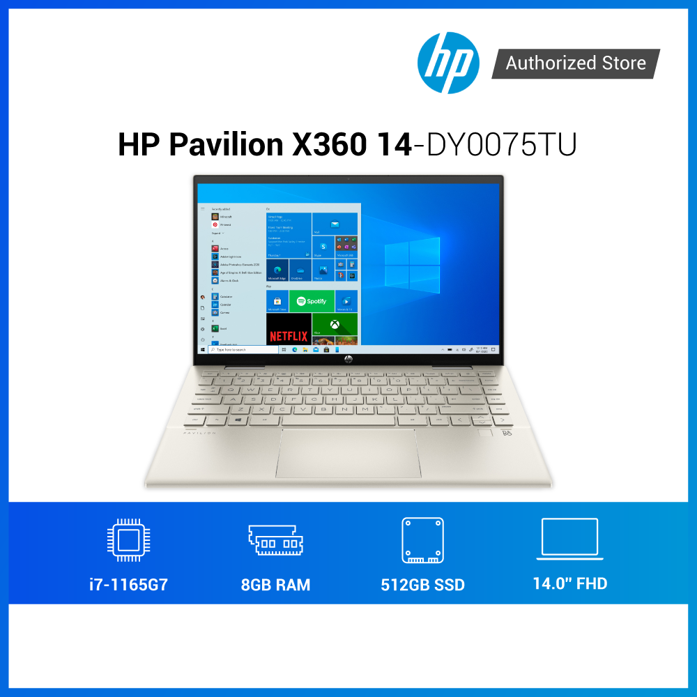 Laptop HP Pavilion X360 14-dy0075TU 46L93PA i7-1165G7 | 8GB RAM | 512GB SSD | 14 FHD Cảm ứng | Win 11 - Hàng chính hãng