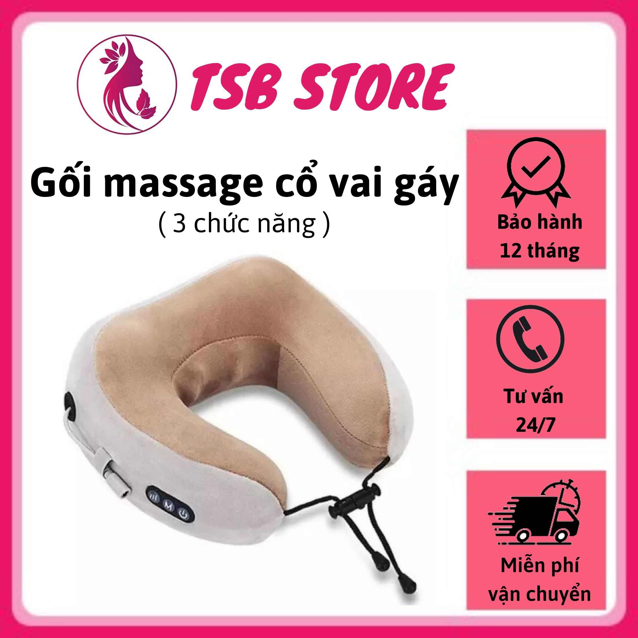 Gối massage cổ vai gáy đa năng hình chữ U - Gối mát xa hồng ngoại xoa bóp vùng cổ vai gáy, giảm đau hiệu quả - Máy massage cổ đa năng hình chữ U 2 phiên bản thông minh nhất - Gối Massage trị liệu kiêm gối ngủ tiện lợi