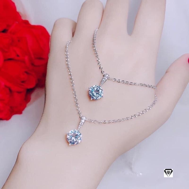 Dây CHUYỀN BẠC- ổ đá xinh xắn