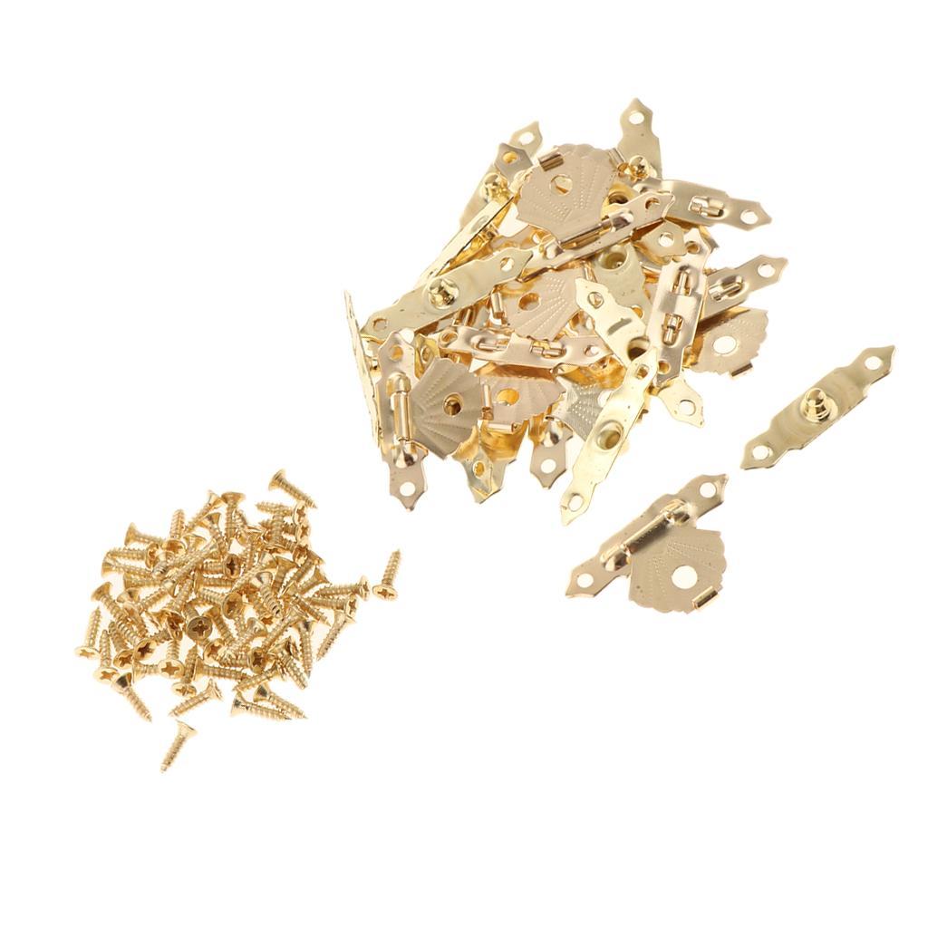 3-6pack 12pcs Wooden Box Buckle Triangle Flower Metal Hasp Latch Buckle Yellow