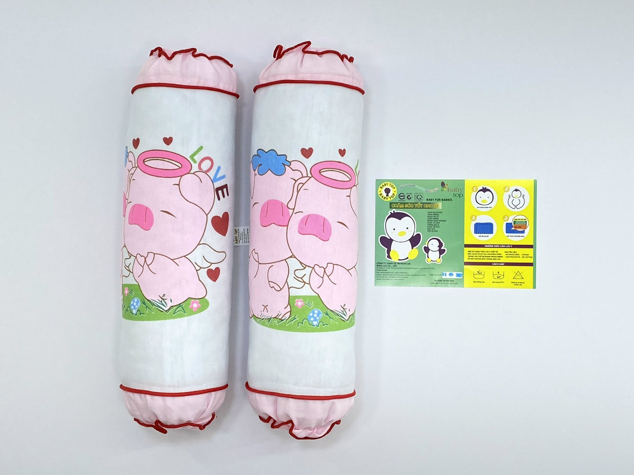 Hai Gối Ôm Nhỏ BabyTop (12x42)cm x 2 ( Màu và họa tiết ngẫu nhiên )