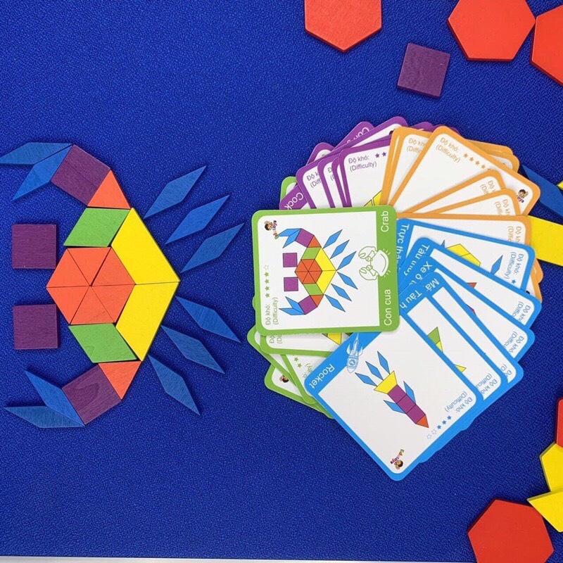 GHÉP HÌNH MONTESSORI, BỘ155 Chi Tiết CHO BÉ THỎA SỨC SÁNG TẠO- CÓ KÈM ĐẾ LÓT
