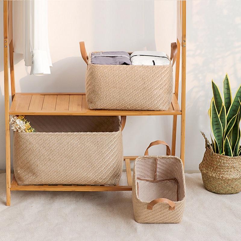 Giỏ đựng quần áo bằng sợi đay có thể gấp gọn tiện dụng