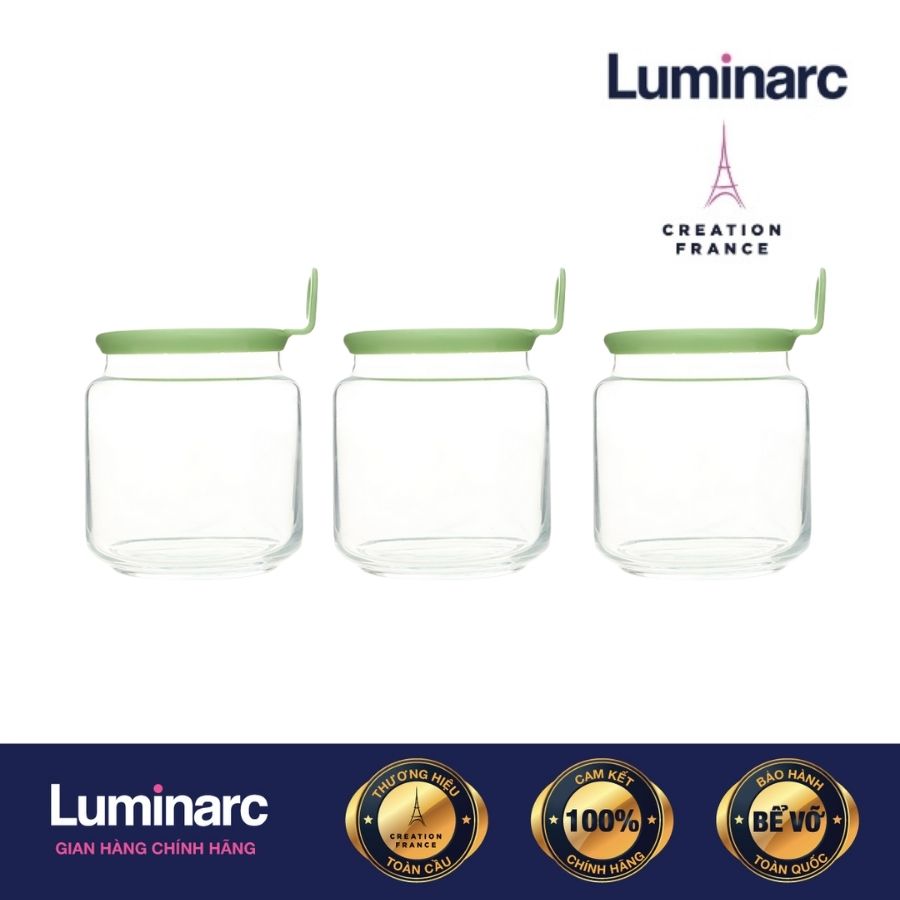 Bộ 3 Hủ Thuỷ Tinh Luminarc Rondo Smile 0.5L - LUROP8057