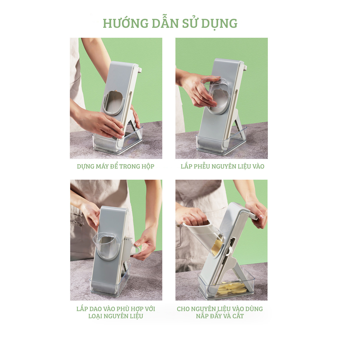 Dụng Cụ Thái Rau Củ Quả Đa Năng Cao Cấp Damas - Thiết Kế Gấp Gọn Tiện Lợi, An Toàn Khi Sử Dụng - Tặng Kèm Hộp Đựng Thực Phẩm - Hàng Nhập Khẩu