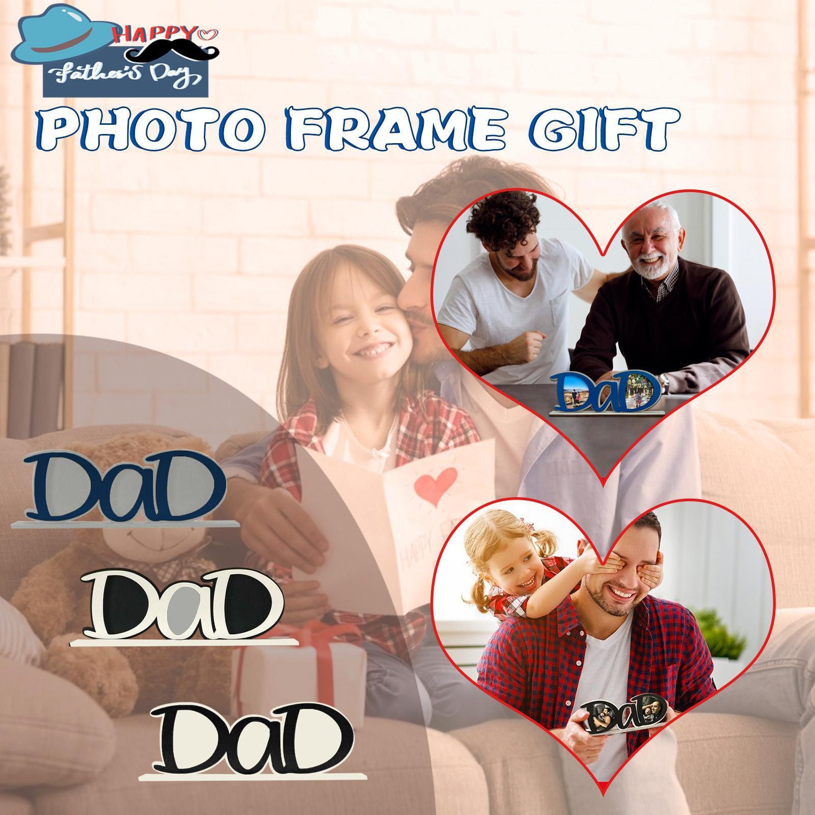 Creative Dad Picture Frame Tabletop Decorative Photo Clip Frame for Father's Birthday Gifts