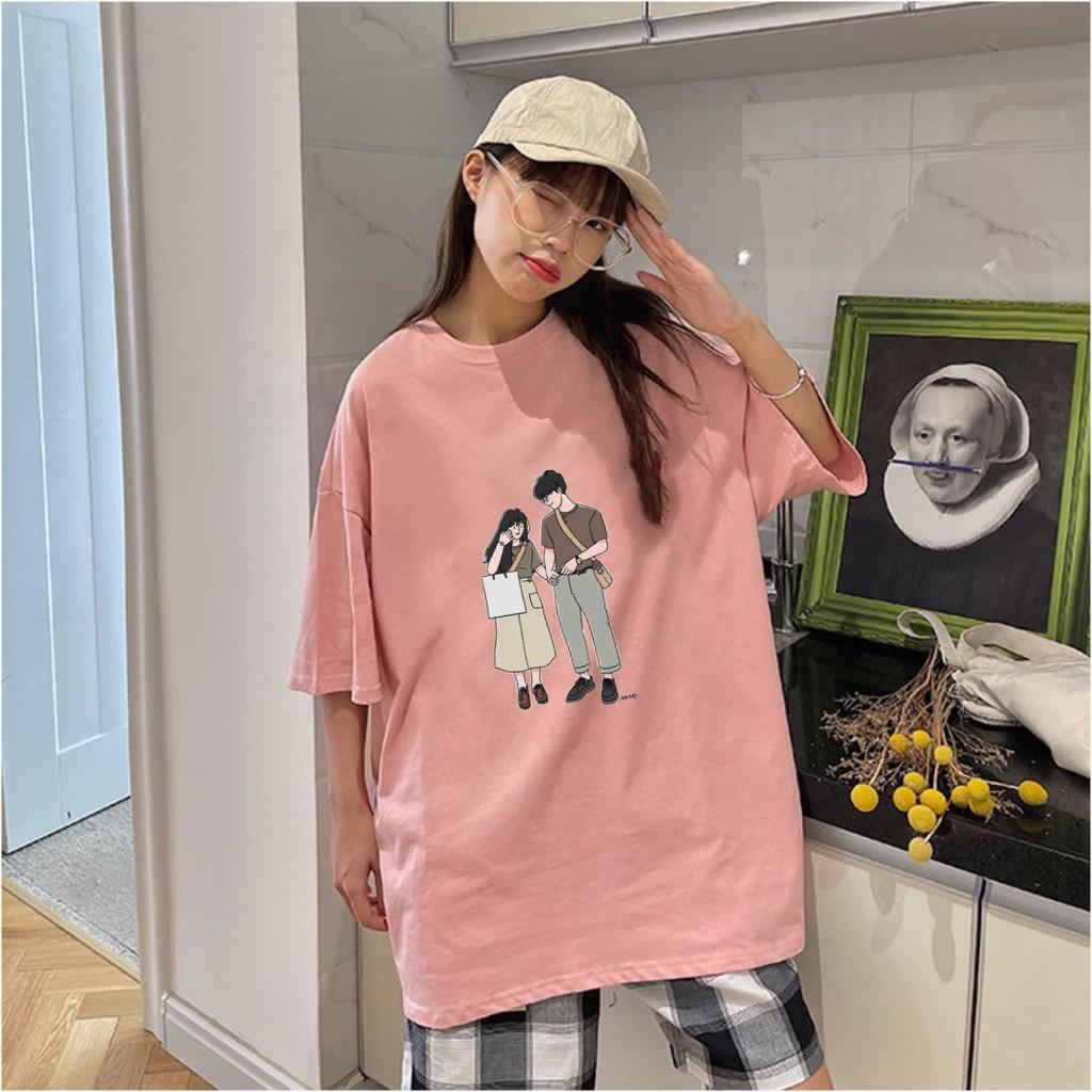 Áo thun tay lỡ Couple Nắm Tay phông Unisex nam nữ tee oversize form rộng pull Ulzzang Streetwear Hàn Quốc vải mềm