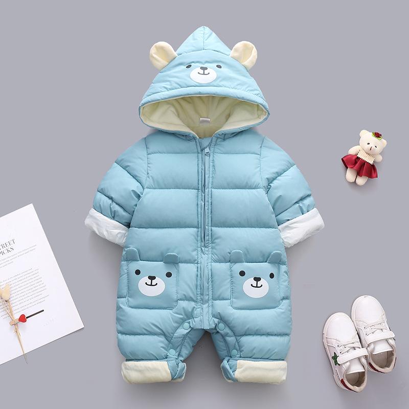 Mới Sinh Dễ Thương Bé Gấu Trúc Quần Áo Mùa Đông Có Mũ Trùm Đầu Rompers Cotton Dày Dặn Ấm Áp Bộ Trang Phục Jumpsuit Áo Liền Quần Snowsuit Trẻ Em Bé Trai Quần Áo