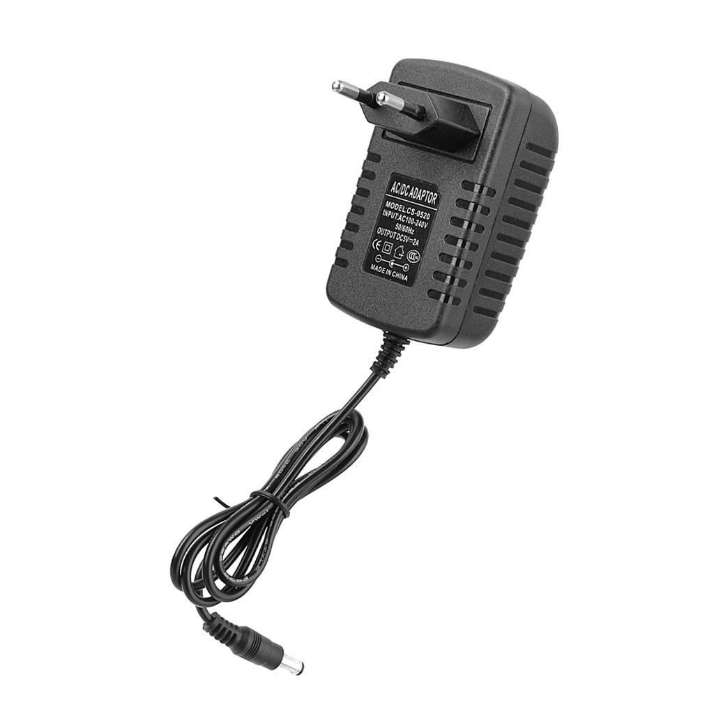 EU Plug AC 100-240V to DC 5V 2A Power Supply Charger Converter Adapter 5.5mm