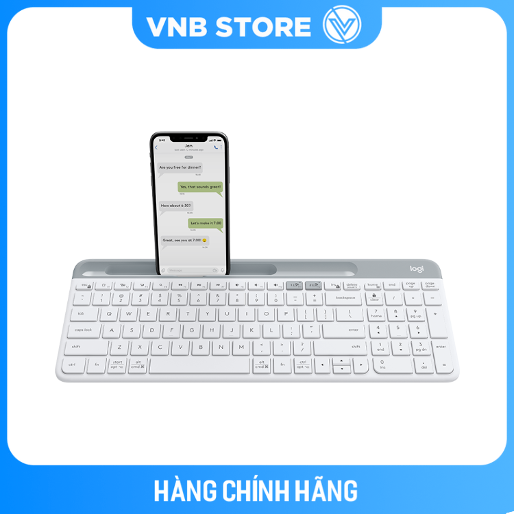 Bàn phím không dây Logitech K580 Slim Màu Trắng - Hàng chính hãng