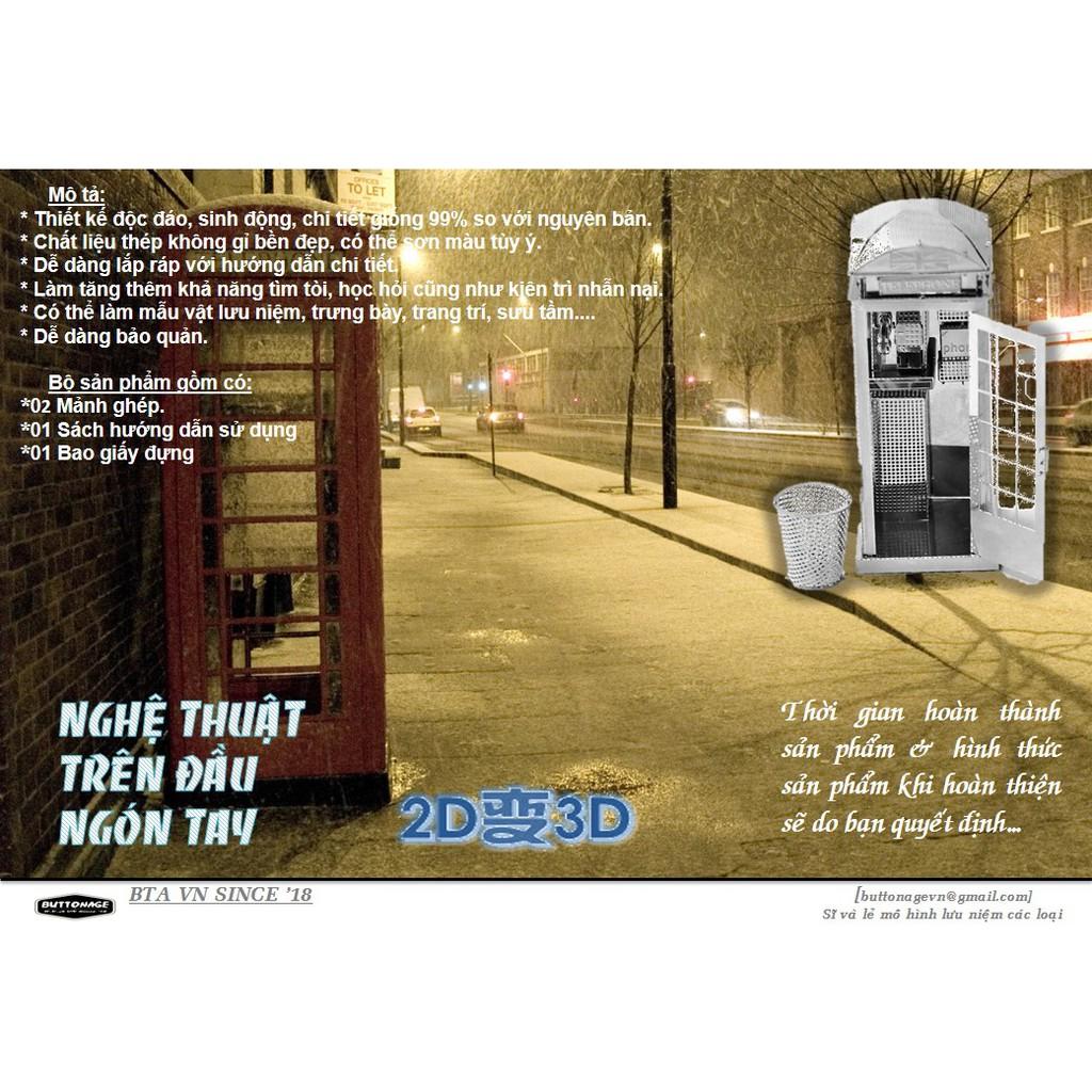 Mô Hình Lắp Ráp 3d Hộp điện thoại nước Anh - Kiosk 2