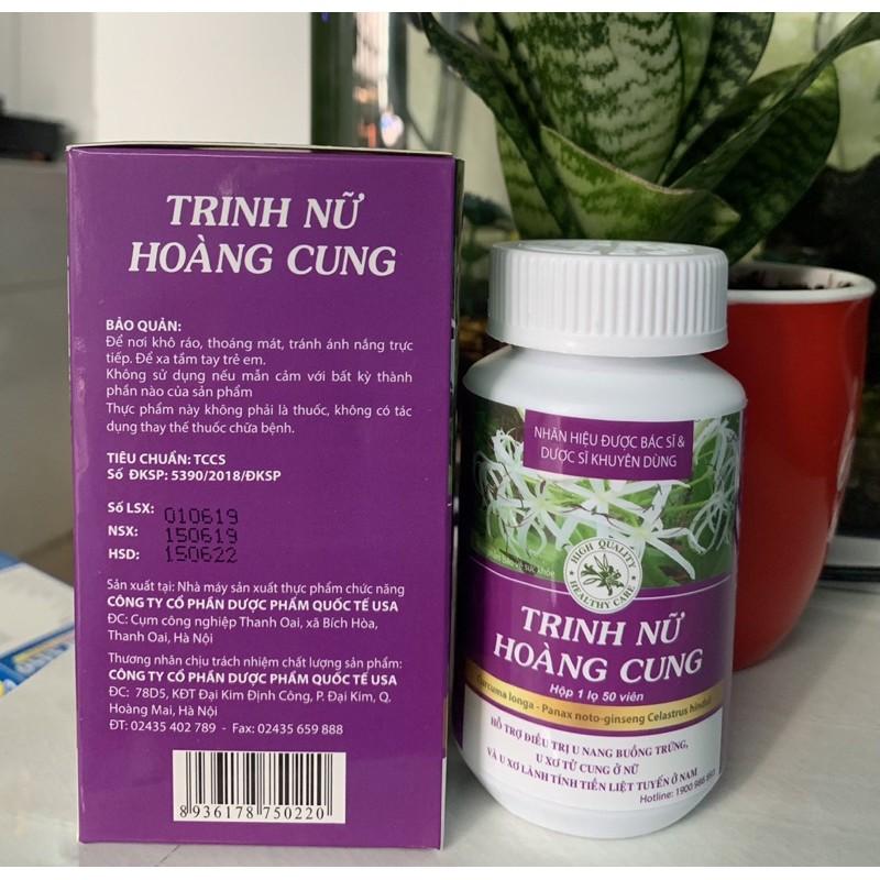 Trinh Nữ Hoàng Cung Hỗ trợ điều trị u xơ tử cung, u nang buồng trứng, u xơ tuyến tiền liệt hộp 50viên