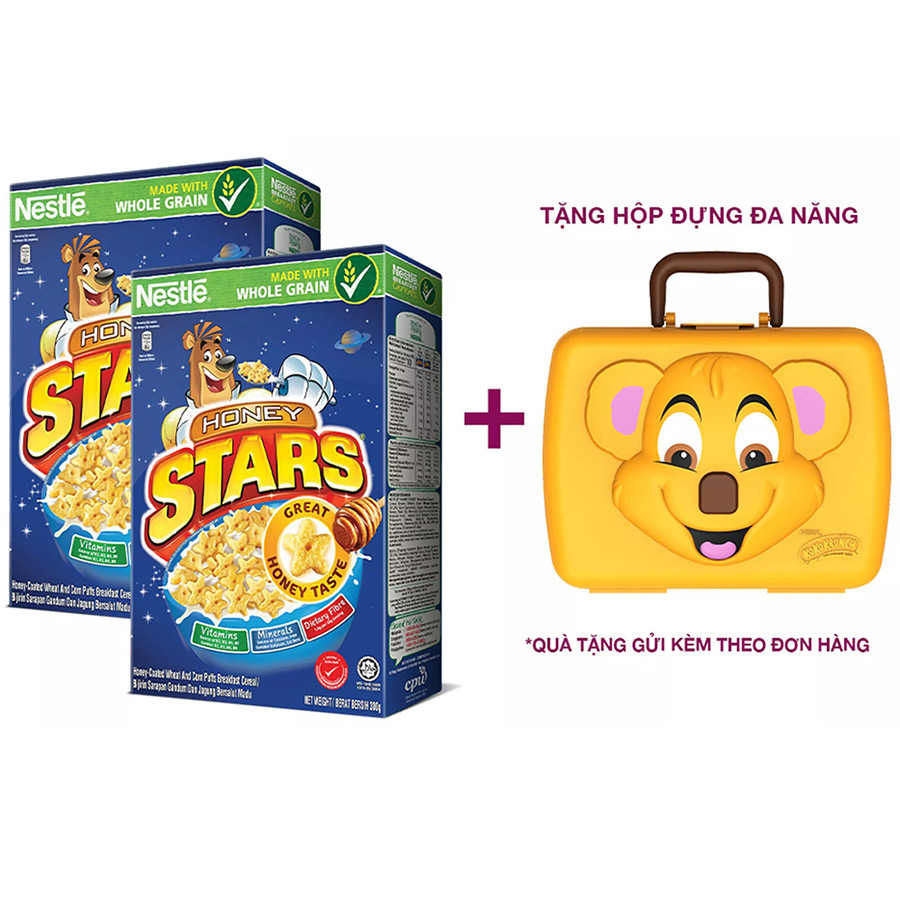 Combo 2 ngũ cốc ăn sáng Honey Stars (Hộp 300g) [Tặng hộp đựng đa năng]