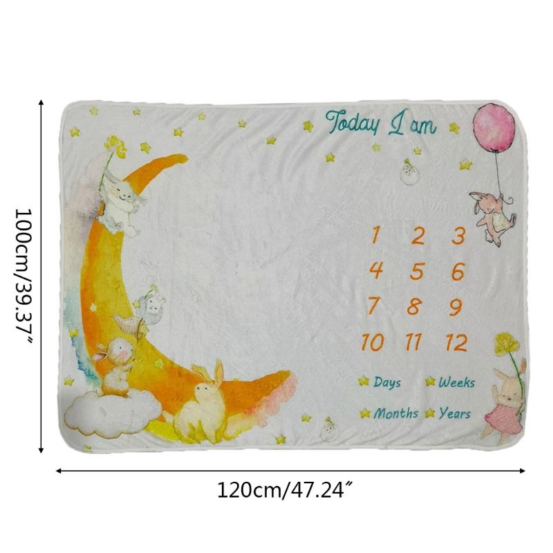 Dép Nỉ Cho Bé Cột Mốc Chăn 100*120 CM Cho Bé Hàng Tháng Chăn Chụp Ảnh Em Bé Chăn Đạo Cụ Mặt Trăng Trái Tim Sơ Sinh Hình Chống Đỡ