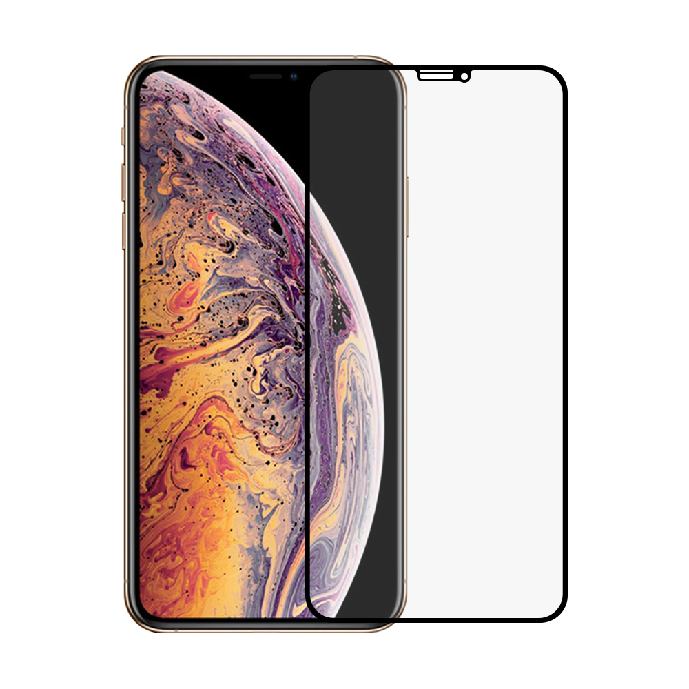 Miếng Dán Cường Lực Chống Vân Tay Cho Iphone XS Max – Full màn hình, Bề Mặt Nhám - Màu Đen – Hàng Chính Hãng