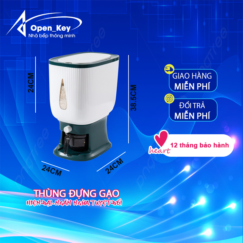 Thùng đựng gạo thông minh 10kg chống ẩm mốc, chống côn trùng