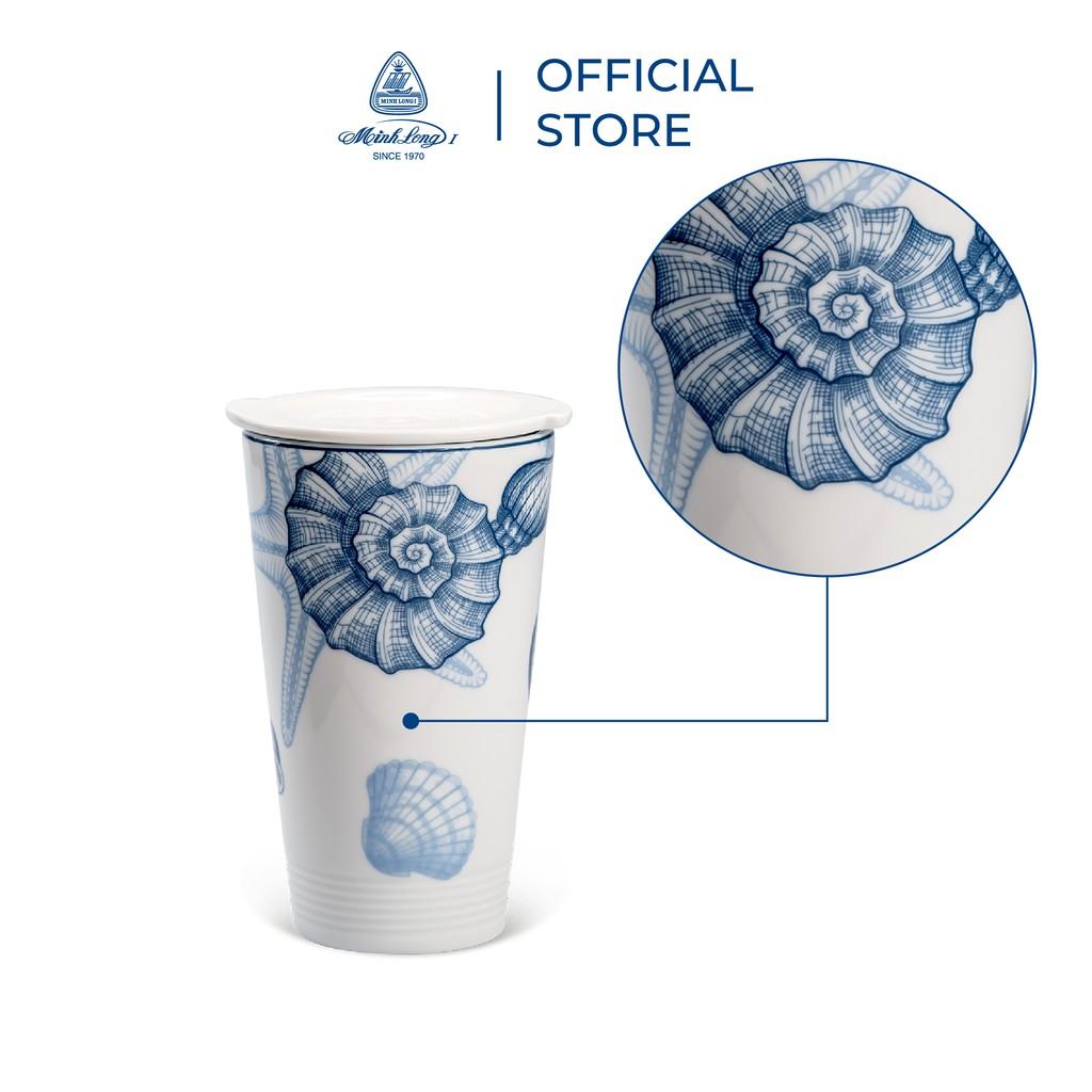 Ly sứ dưỡng sinh 0.48 L + nắp Dưỡng Sinh Đại Dương Sứ cao cấp Minh Long