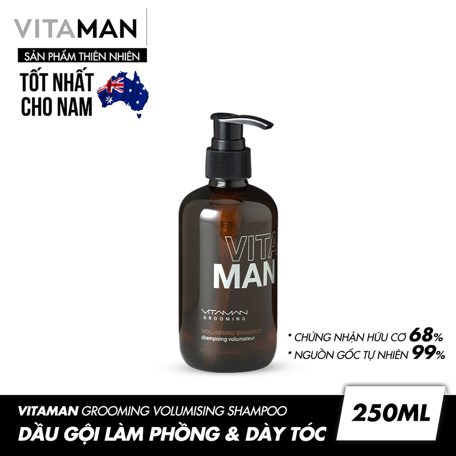 Dầu Gội Làm Phồng Tóc Vitaman Grooming Volumising Shampoo 250ml