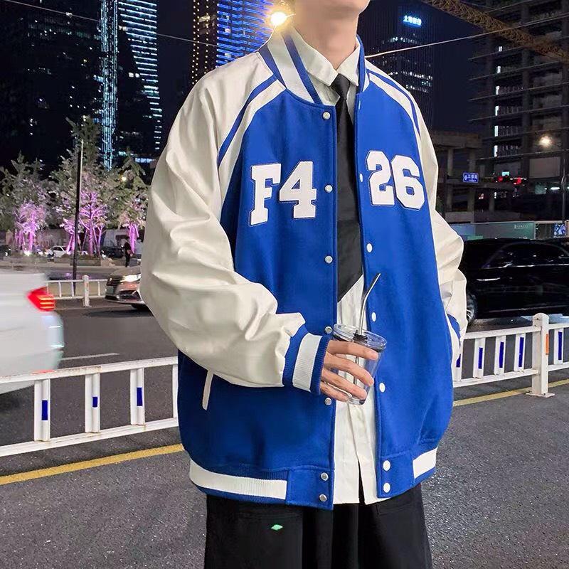 Áo Khoác Bomber Jackets Varsity IN Chữ Chất Da Lộn Lót Dù Form Rộng Basic Nam Nữ Unisex Couple Ulzzang