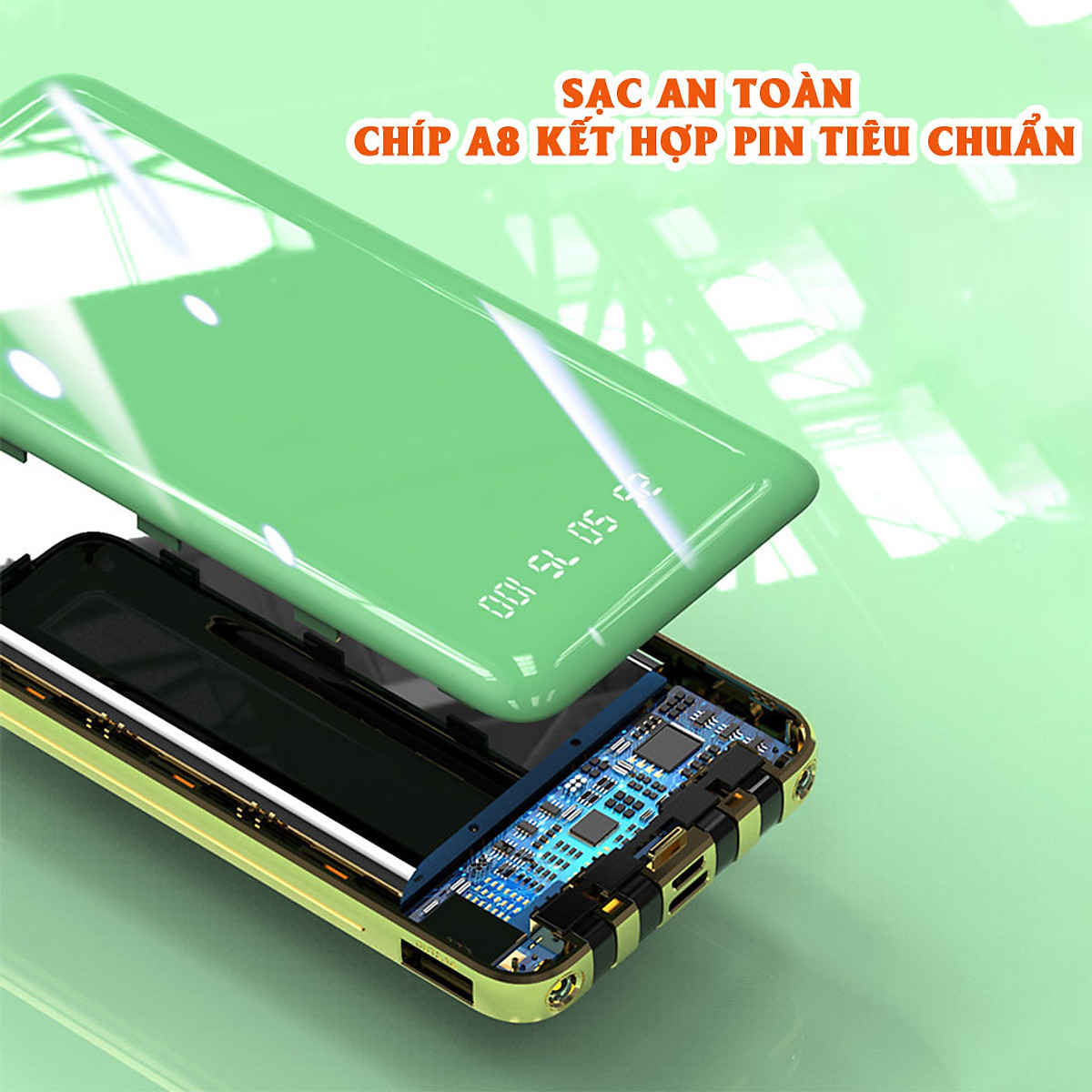 Pin sạc dự phòng HXSJ 10000mAh Hỗ trợ sạc nhanh 2.1A, Tích hợp sẵn 4 đầu sạc chuyên dụng tiện lợi - hàng chính hãng