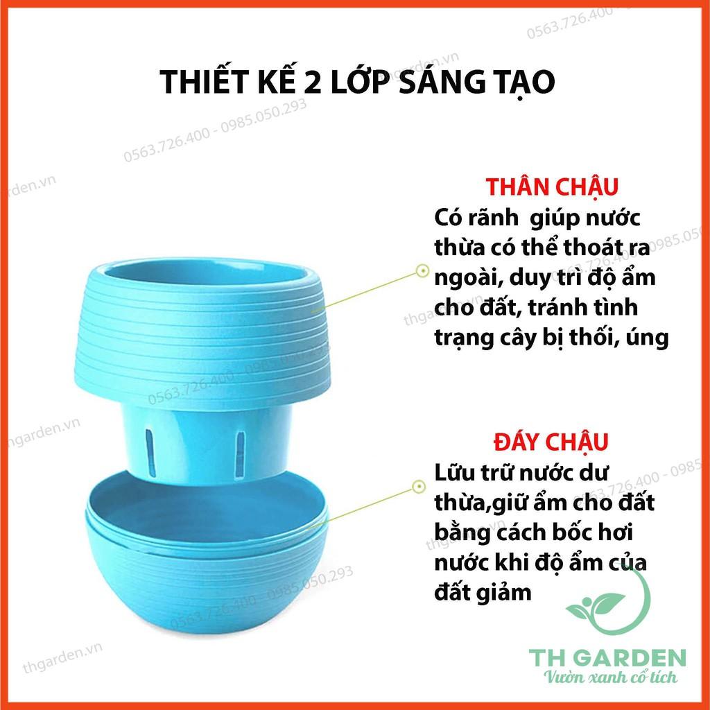 Chậu Trồng Cây Mini 7x7cm Có Đáy Trữ Nước - Chậu Hoa Đa dạng màu sắc - Trang trí nhà cửa, văn phòng tuyệt đẹp