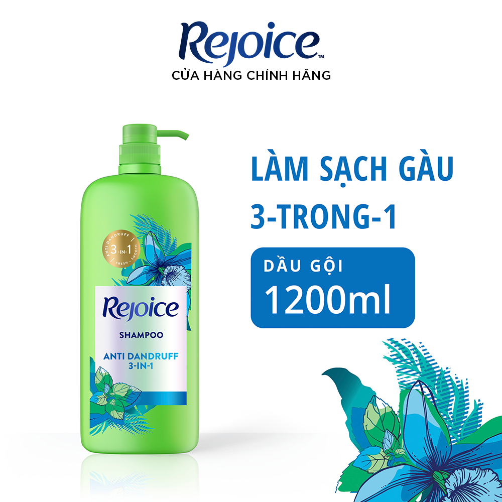 Dầu Gội REJOICE Làm Sạch Gàu 3in1 1200ml