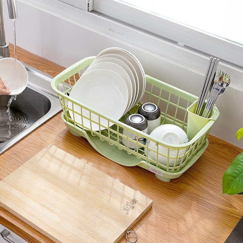 Kệ úp chén đĩa HE.XING có khay thoát nước