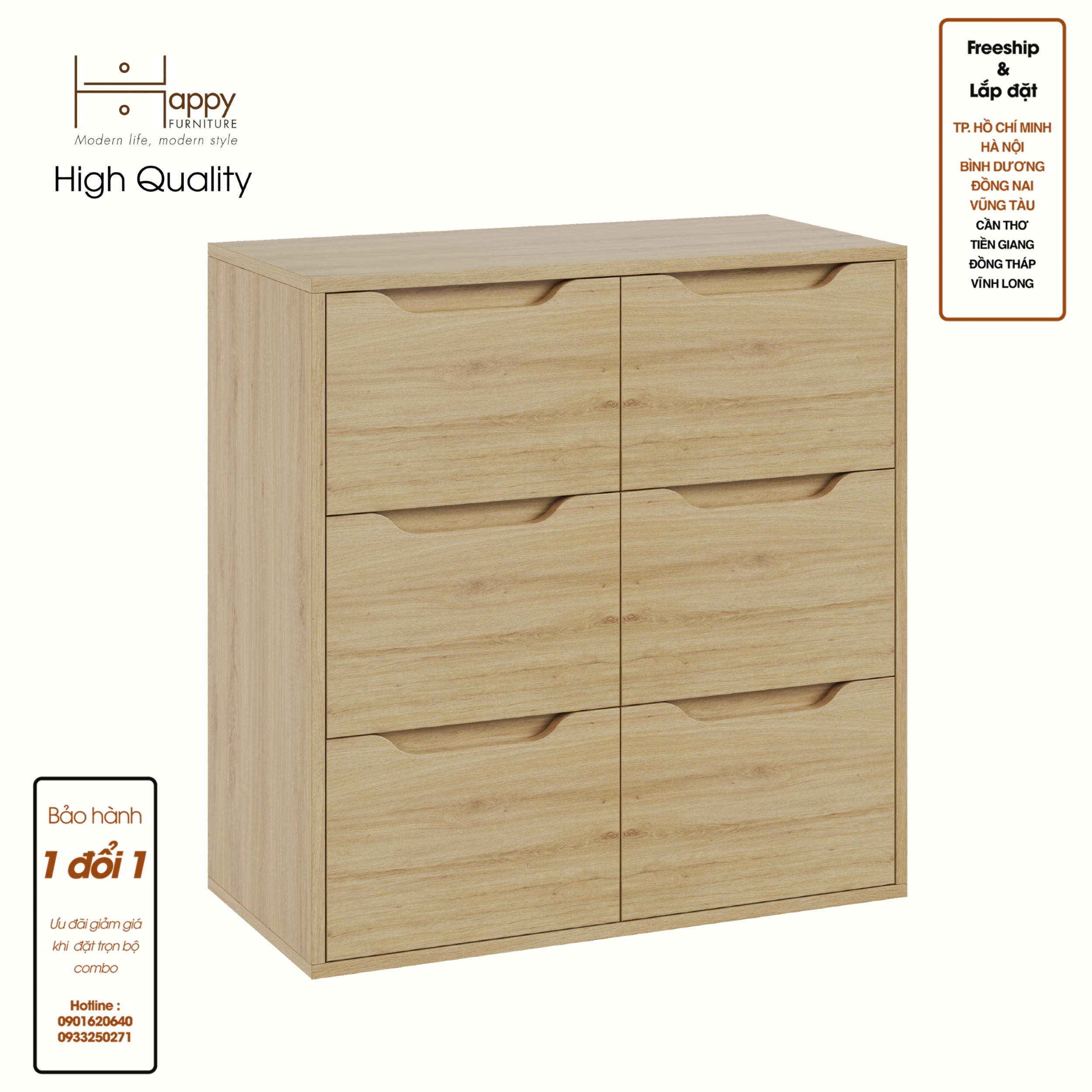 ALEE, Tủ đựng đồ 6 ngăn kéo , 80cm x 38cm x 82cm , THK_035