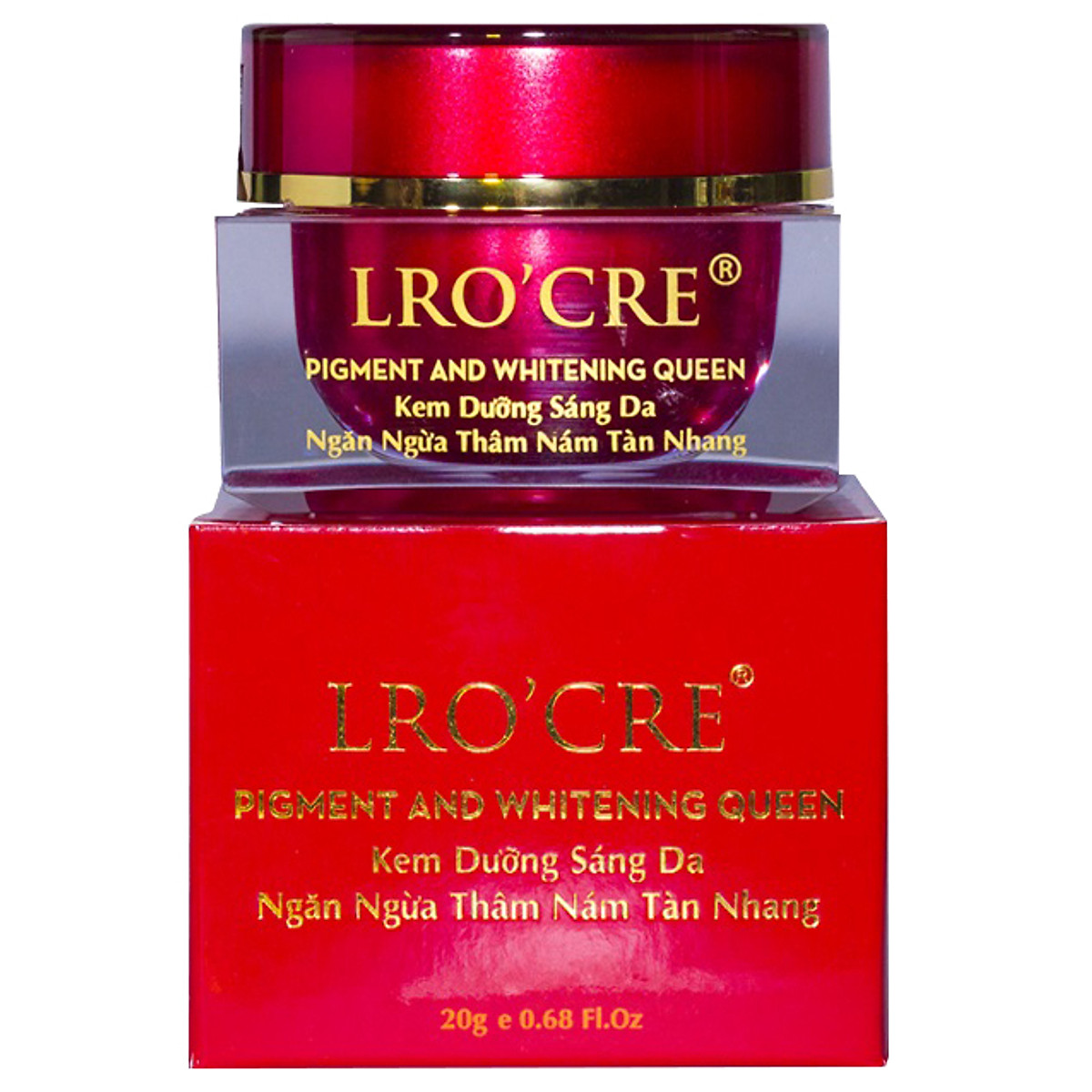 Kem Dưỡng Làm Sáng, Ngăn Ngừa Thâm Nám Tàn Nhang Lro'cre - Pigment & Whitening Queen Tặng Kèm 1 Bông Rửa Mặt Bọt Biển
