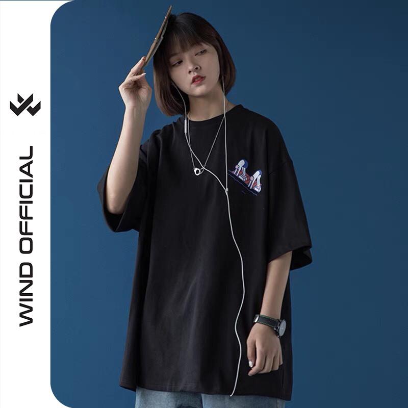 Áo thun tay lỡ WIND phông unisex form rộng SPODY nam nữ cotton ulzzang oversize