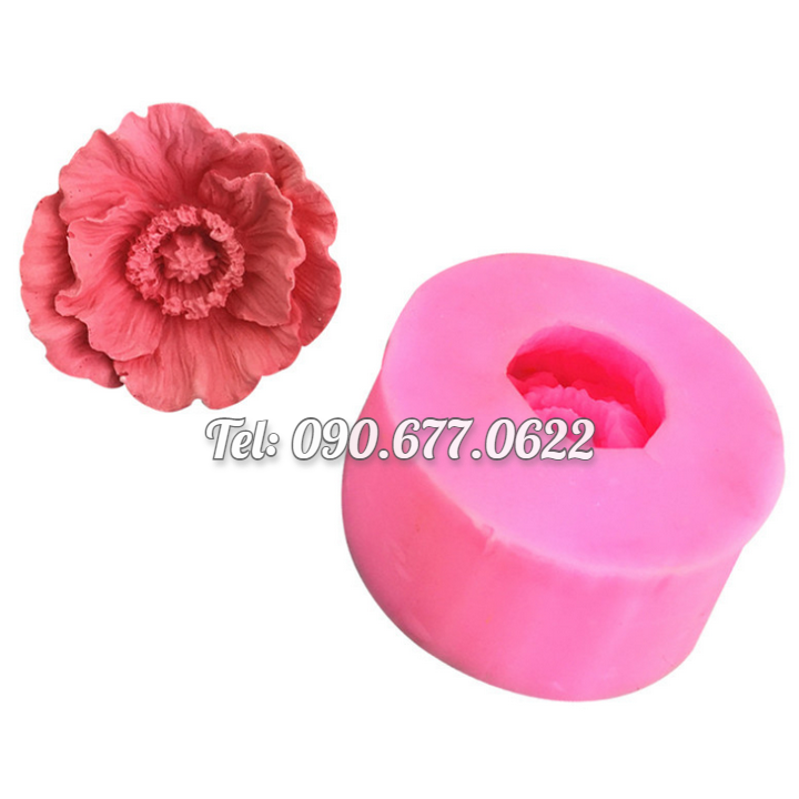 Khuôn rau câu silicone hoa Poppy loại 8 cm – Mã số 1692