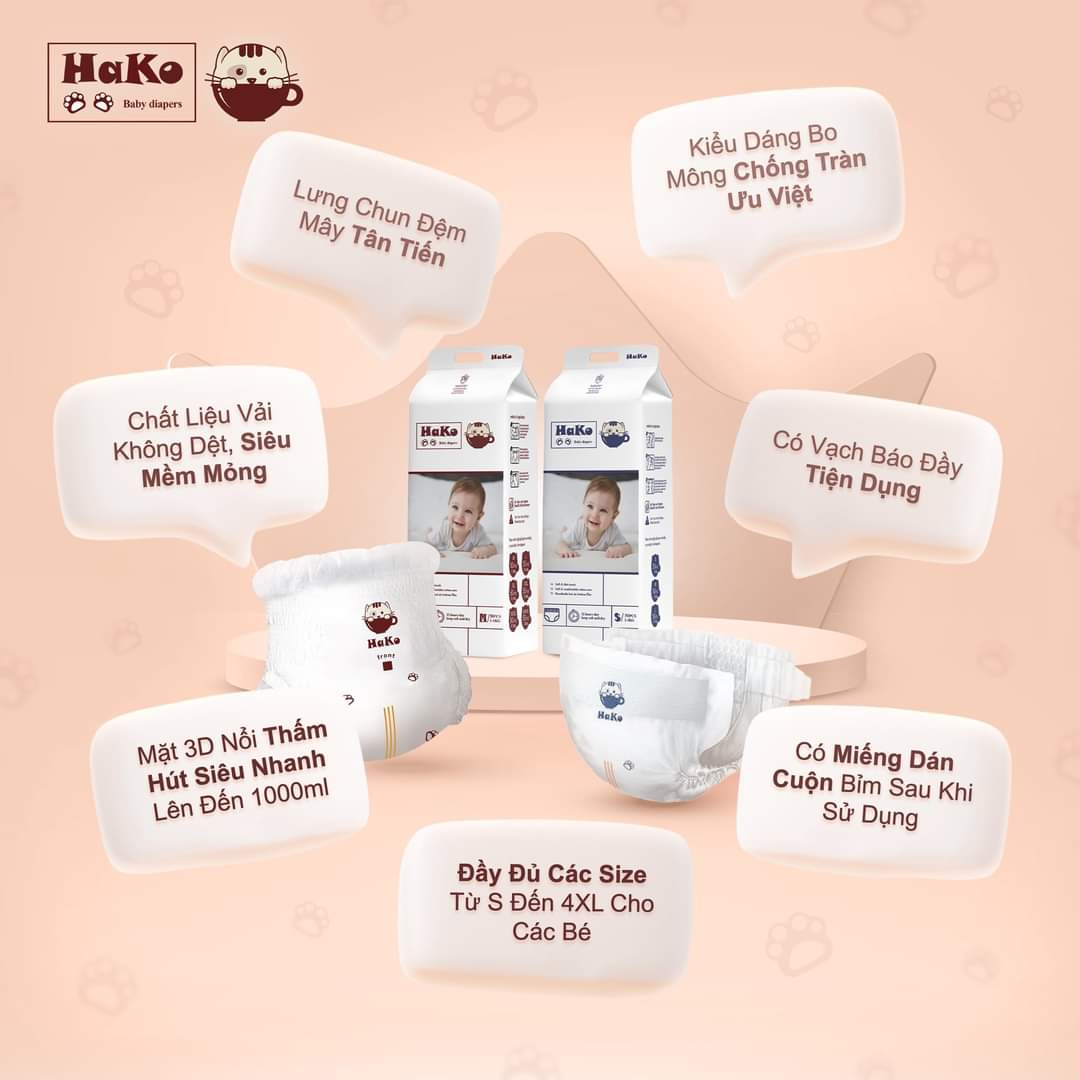 Tã quần Hako bịch 50 miếng size M