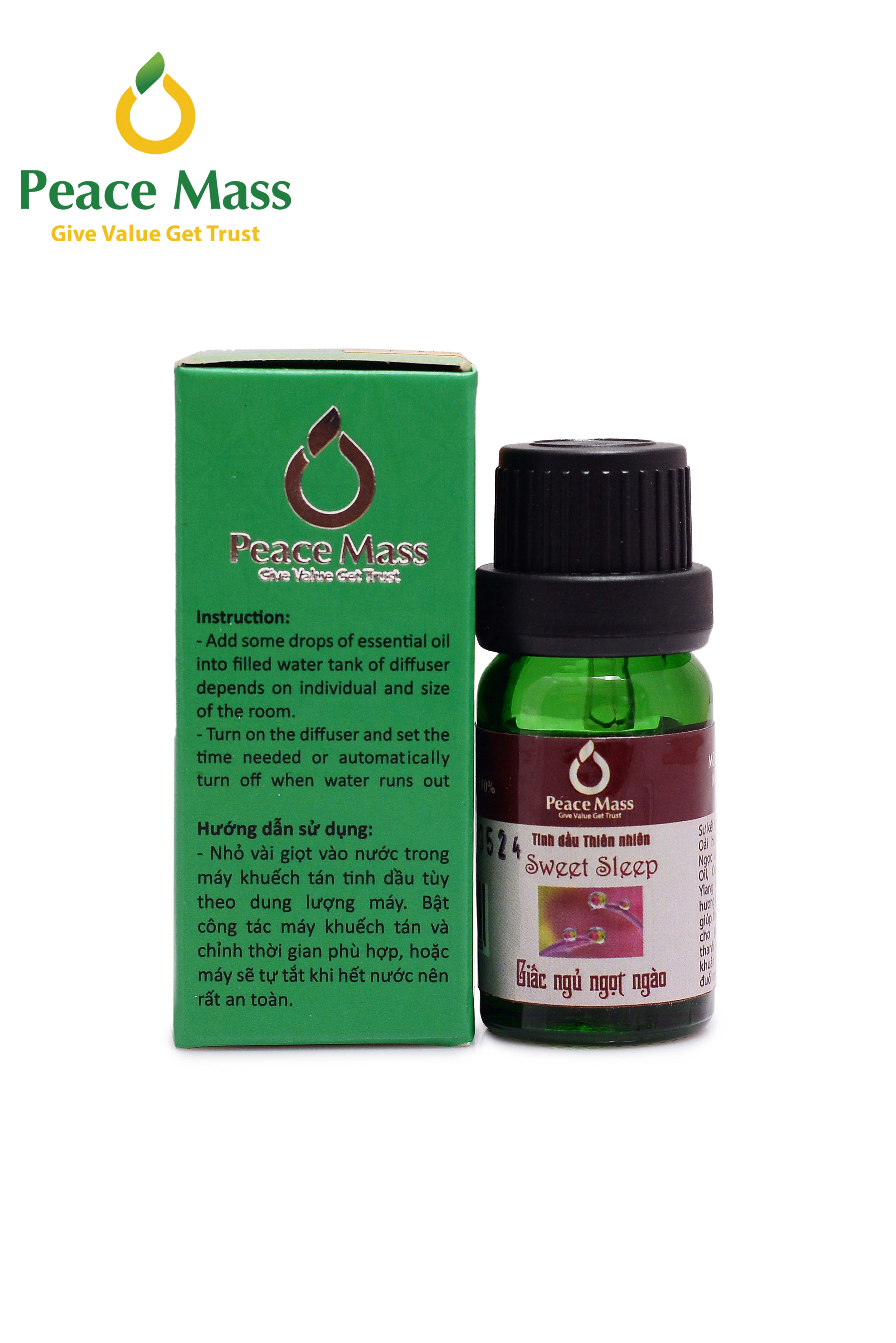 TD10ml-KX8 Combo Tinh Dầu Giấc Ngủ Ngọt Ngào Peace Mass 10ml - Bộ Kẹp Xe Ô tô - Sweet Sleep