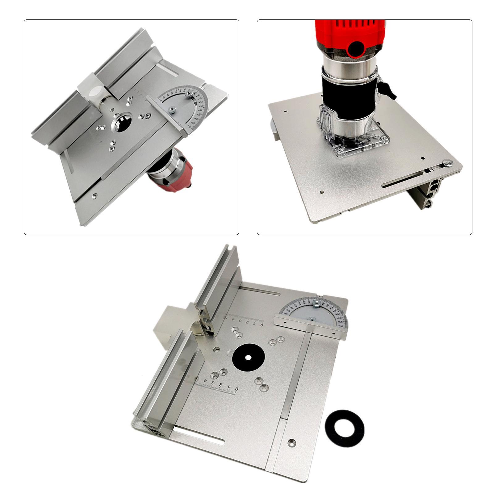 Router Table Insert Plate W/ Miter Gauge Fence Sliding Brackets Trimmer Tools for Trimming Machine