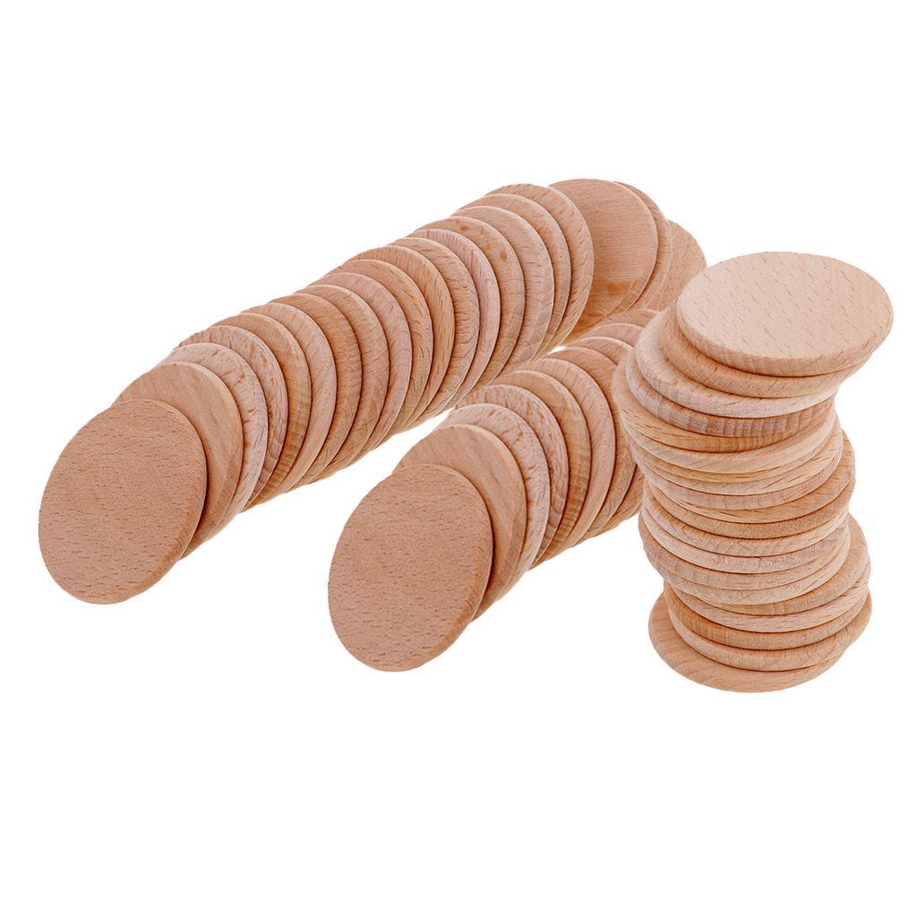 Pieces Blank Round Unfinished Wood Embellishments for Art DIY Crafts 36mm