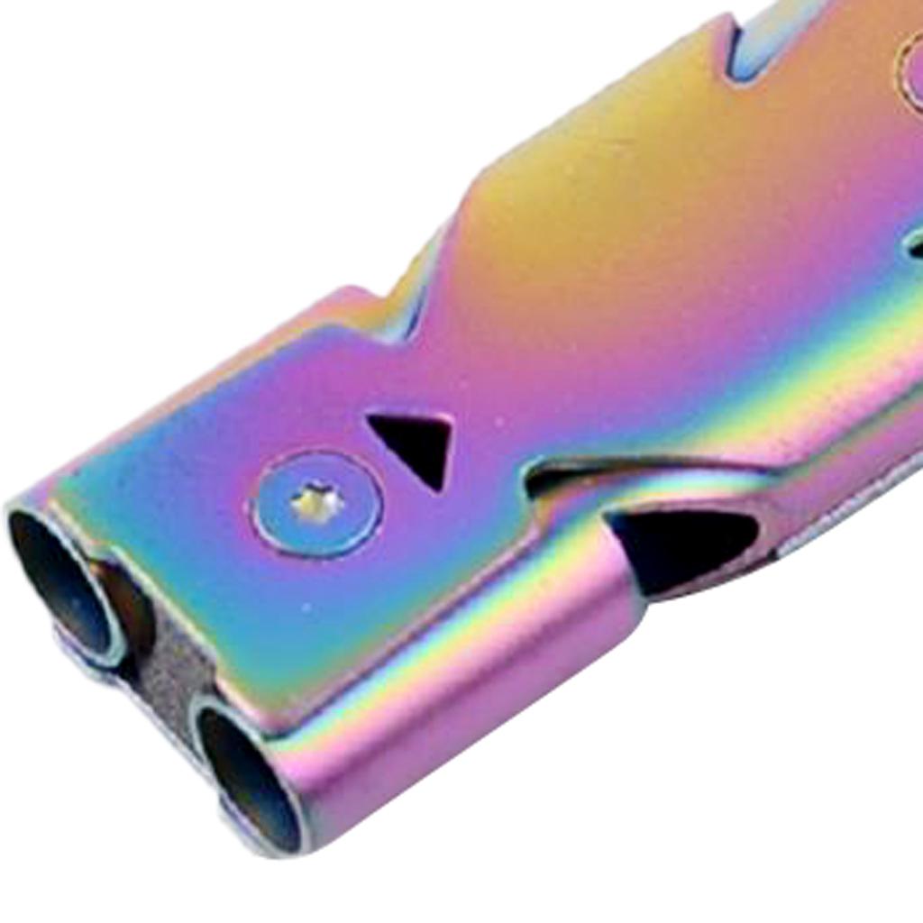 Double Pipe High Decibel Outdoor Camping Survival Emergency Whistle Colorful