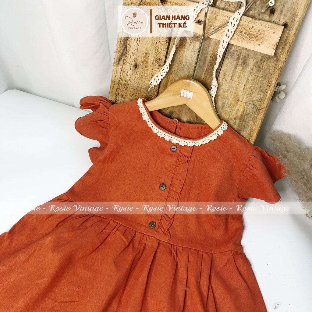 Váy cánh tiên ROLIA , chất vải Linen 100% tự nhiên, mềm mát, mặc thấm hút mồ hôi cho bé gái từ 9 - 36kg V21