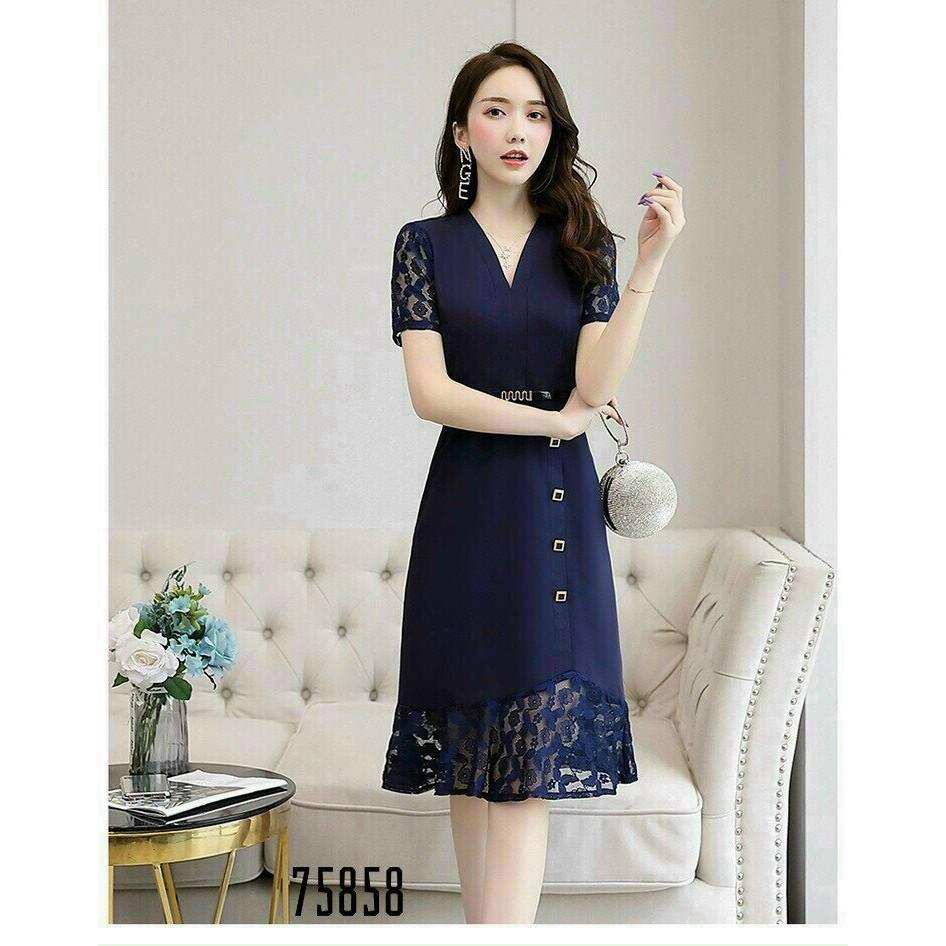 ĐẦM VOAN LỤA ÔM NỮ SIÊU XINH KÈM NỊT TÔN DÁNG CHO QUÝ CÔ THỜI TRANG MỚI KINGSHOP79