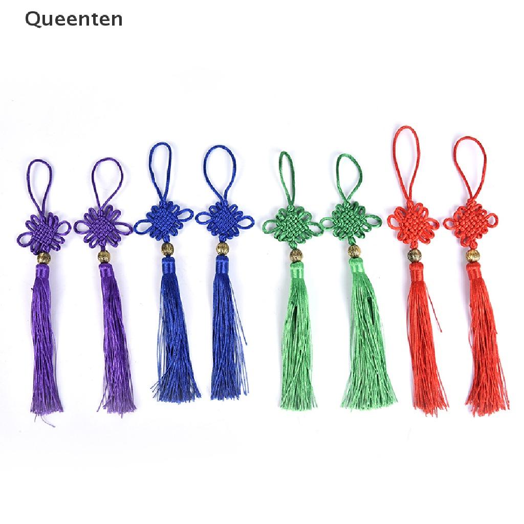 Queenten 2pcs Chinese Knot Jubilant Tassel Home Decoration Pendant DIY Craft Tassel Fringe VN