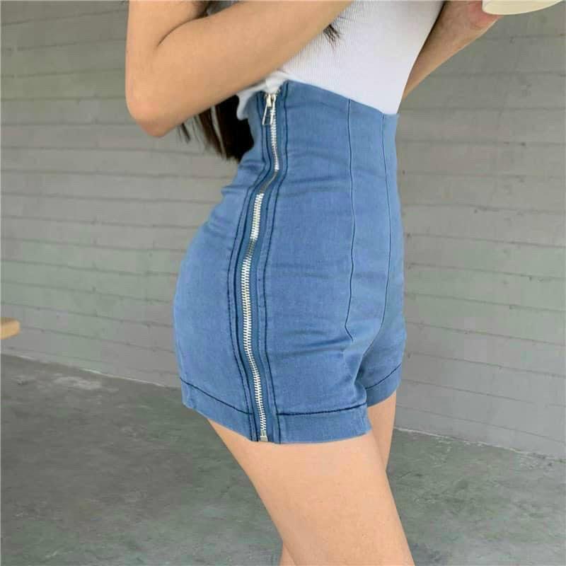 Quần Short Jean Nữ Lưng Cao