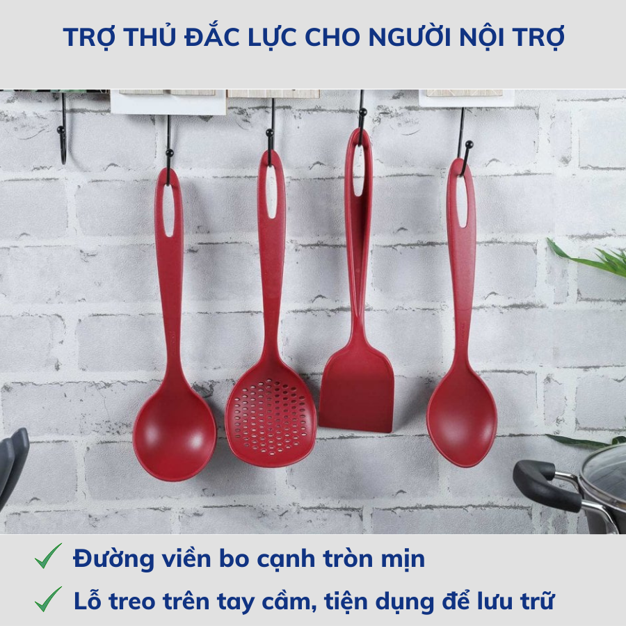 Muôi Múc Canh Lớn Tramontina 30cm Bằng Nhựa PA An Toàn Cho Sức Khỏe Chịu Nhiệt 180 Độ C Nhập Khẩu Brazil