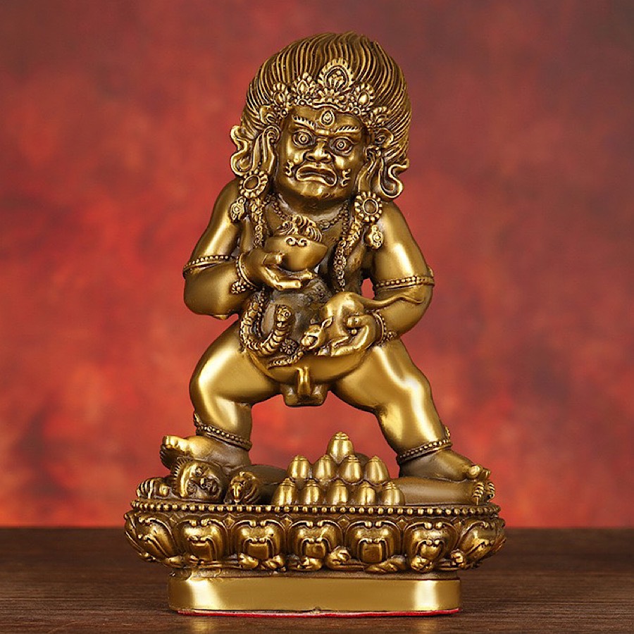 TƯỢNG HẮC THẦN TÀI MẬT TÔNG BẰNG ĐỒNG CAO 15cm ĐỘ NGƯỜI TUỔI TÝ , HỢI