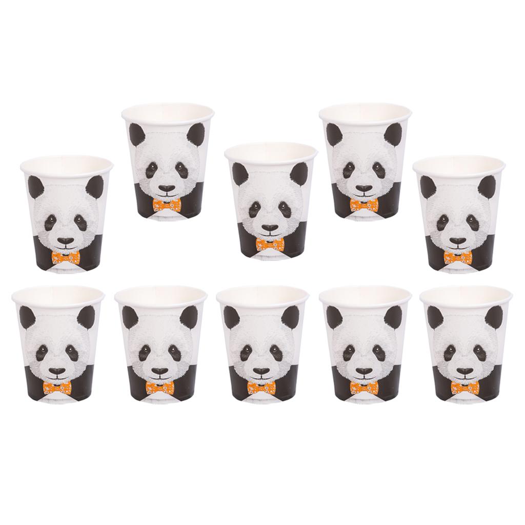 10Pcs Panda Paper Party Plates Cups Birthday Wedding Tableware 10Pcs Paper