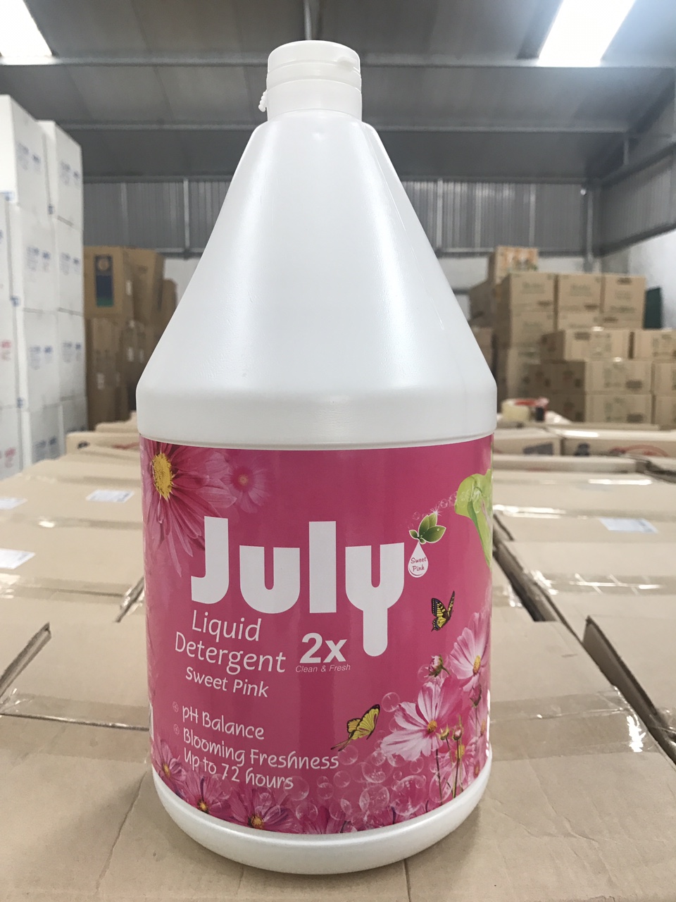 Combo 02 can  Nước giặt xả July 2X Pink Sweet - 3500ml (Hồng)