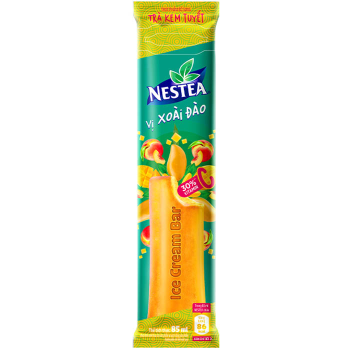 Combo 3 hộp trà kem tuyết Nestea vị xoài đào (hộp 6 gói x 85ml) - Tặng 1 túi bao tử