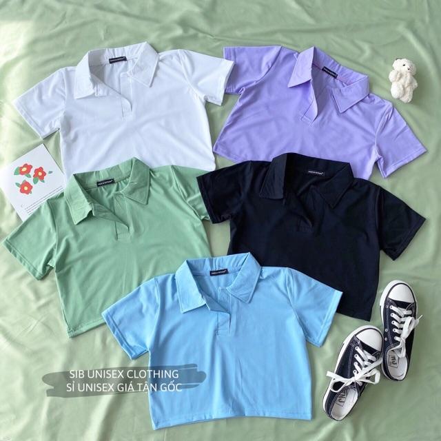 Áo croptop polo SIB Clothing tay ngắn ôm body SIB019