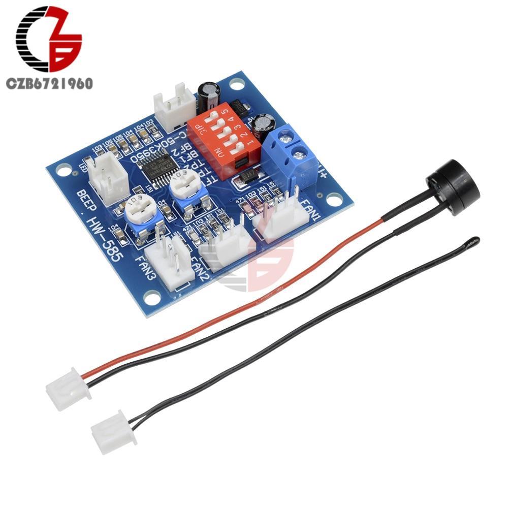 DC 12V PWM PC CPU Fan Temperature Control Speed Controller Module High-Temp Alarm Speed Control